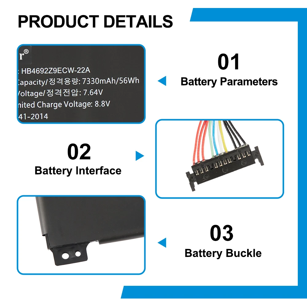 KingSener HB4692Z9ECW-22A Аккумулятор для ноутбука Huawei MateBook 14 2020/2021 KLVD-WFH9 MACHD-WFE9 серии 7,64 В 7330 мАч/56 Втч
