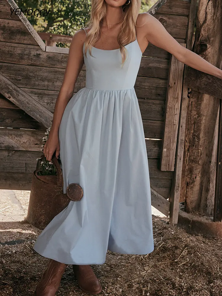 

Women's Sexy Retro Elegant Midi Dress fashion U-Neck Strap Backless Black Dresses Party Long Dress elegant Summer Fashion