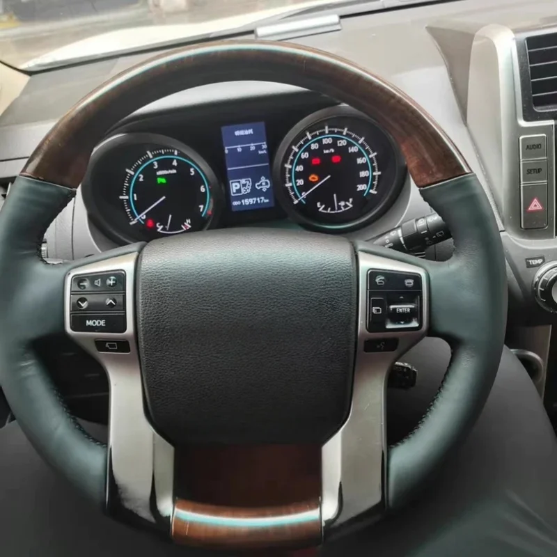 

Hand-Sewn Custom Genuine Leather Car Steering Wheel Prado 2700 2010-2017 Accessories Steering Wheel Cover For Toyota Prado