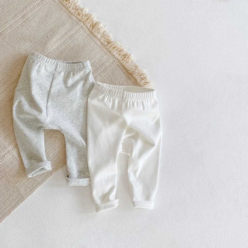 Baby Pant INS 0-3Years Newborn Boy Girl Solid Color High Waist Cotton PP Bottom Casual Kids Trouser Soft Spring Fall Clothes