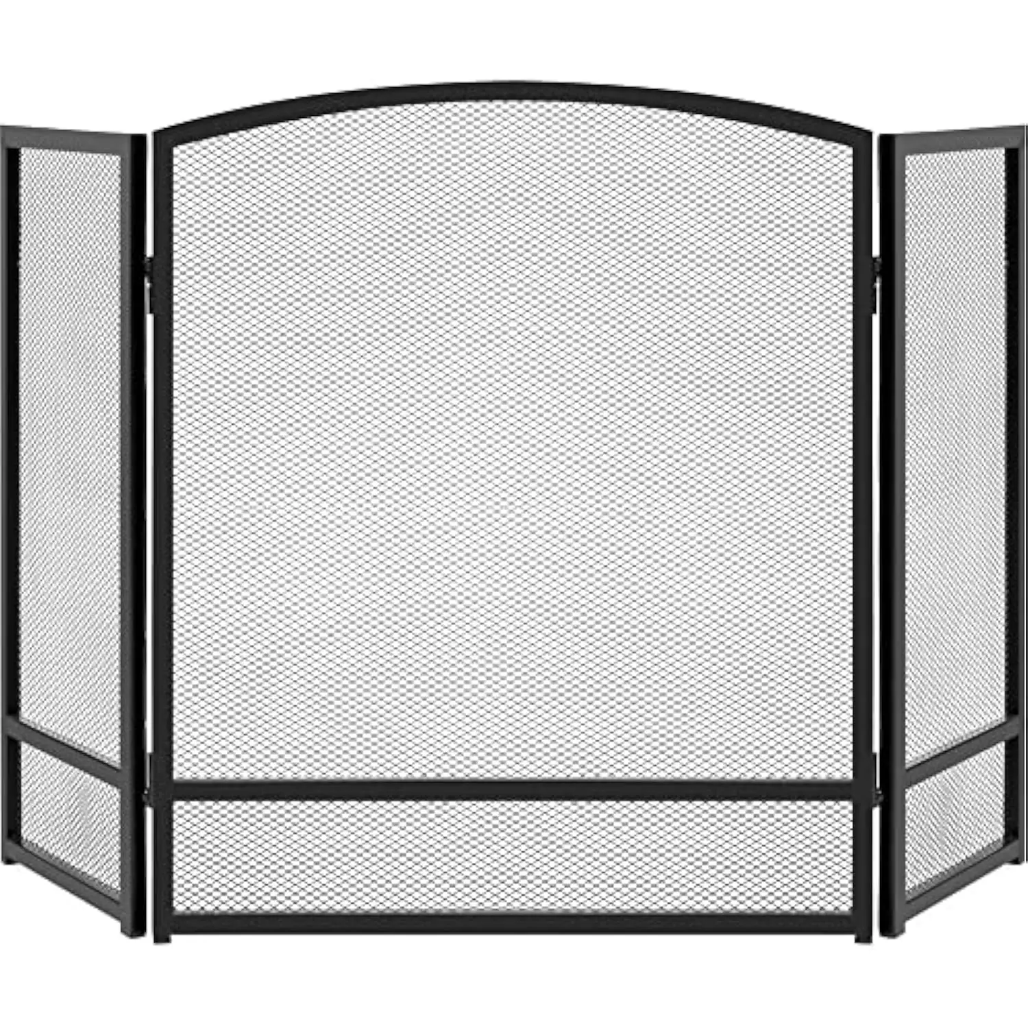 Best Choice Products 47.5x27.25in 3-Panel Simple Steel Mesh Fireplace Screen, Fire Spark Guard Grate for Living Room Home Decor