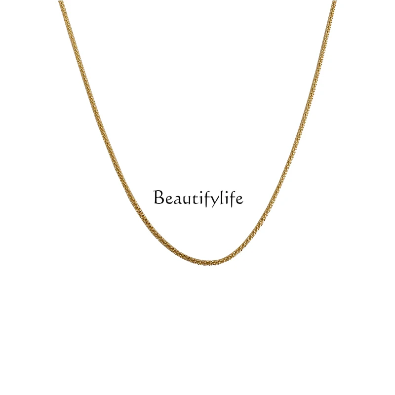 

Sparkling naked chain plain light luxury niche collarbone no pendant fashion neck chain accessories