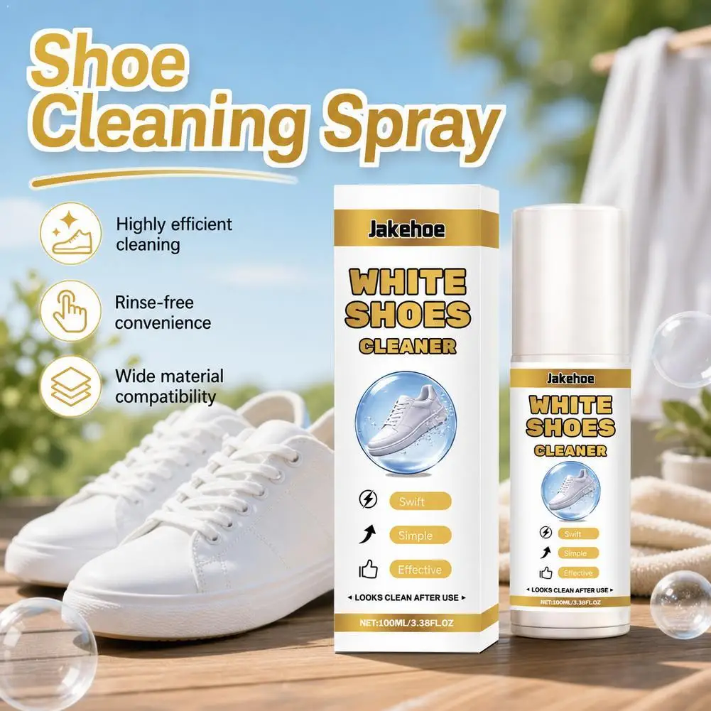 White Shoe Whitening Cleaning Spray Stain Yellowing Remover Shoe Care Solution for Maintaining Shoe Brightness