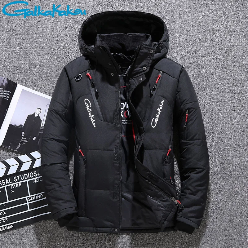 New Men's Outdoor Sports Waterproof Windproof Down Jackets Slim Fit Thickening Plus Size Men's Fishing Winter Jacket Coats