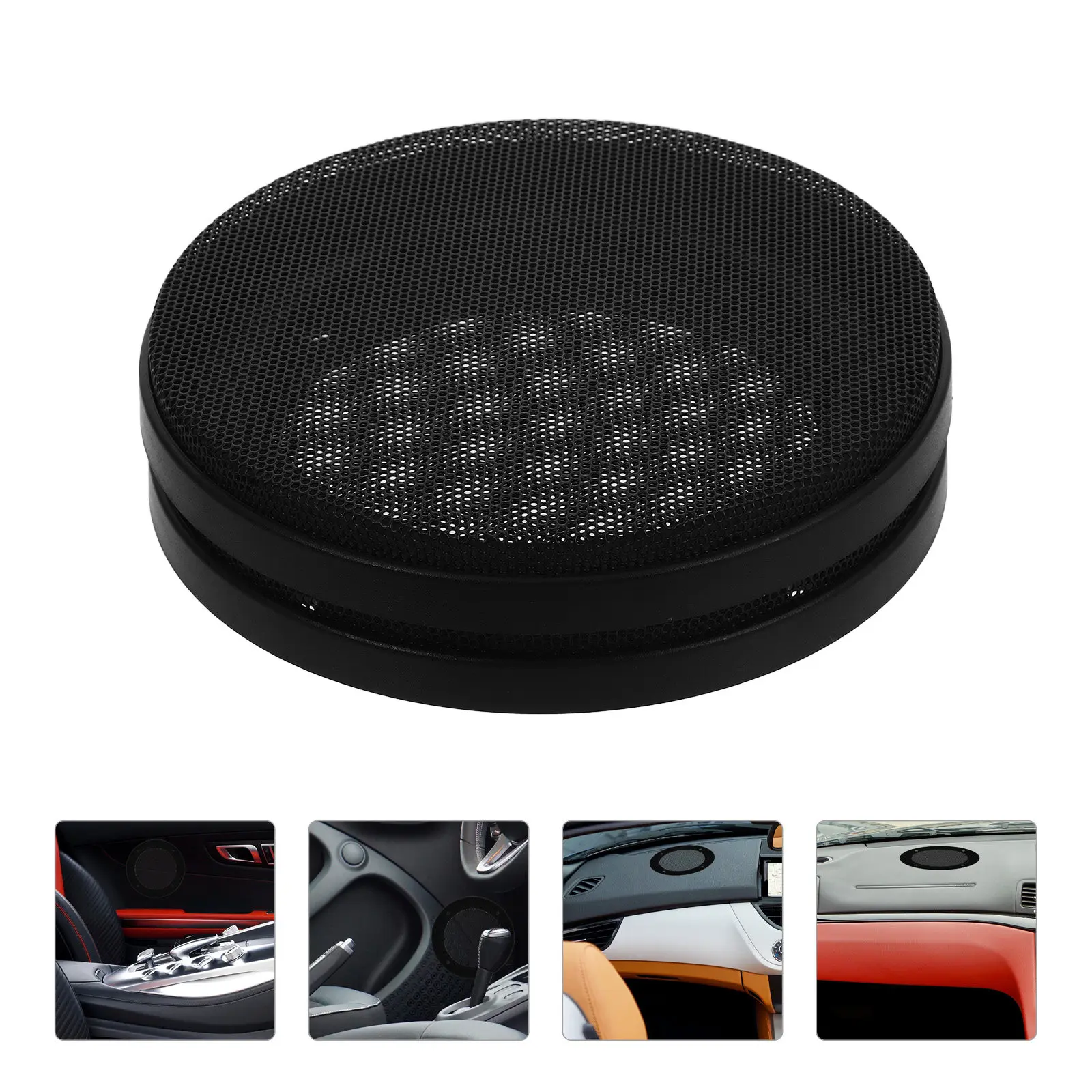 2Pcs Car Speaker Grill Cover Heavy Duty Metal Plastic Speaker Protector Cover Fits Most Vehicles Enhances Aesthetics Protects