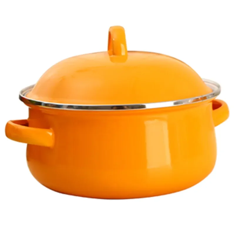 Nonstick Soup Pot Enamel Cooking Hot Pot Thick Bottom Stock Pot Handle Ramen Noodles Gas Cooker Kitchen Cookware