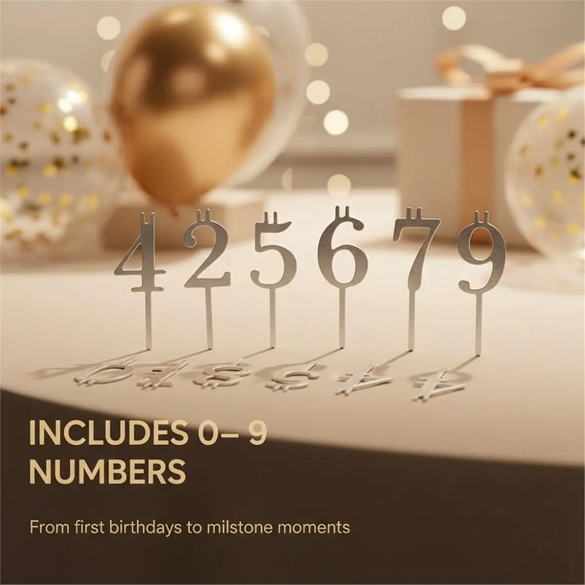2026 Trend Reusable Number Birthday Candle Holder Set,Stainless Birthday Cake Candle Holders Set,Cake Topper Decoration(2sets)