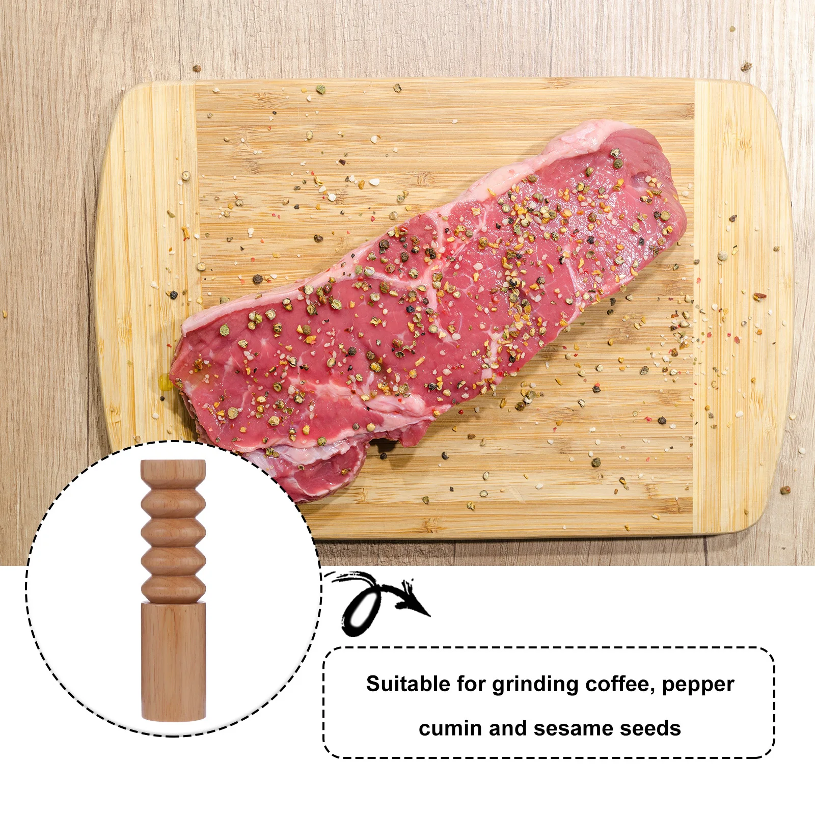 

Wooden Pepper Manual Grinder Adjustable Ceramic Rotor Cumin Fresh Easy Clean Pepper