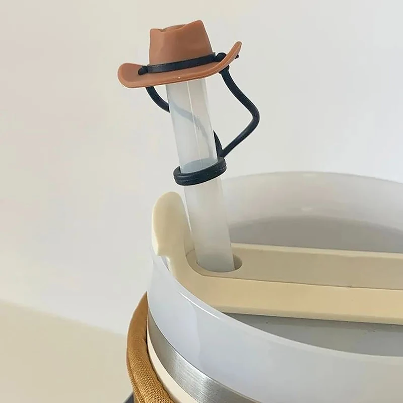 1PC New Cowboy Hat Suction Straw Cap For Cup 40 Oz Silicone Suction Straw Dust Plug Silicone Dust Cap 6-10mm General Size