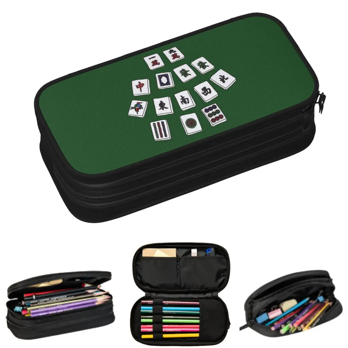 Mahjong Thirteen 13 Wonders Federmäppchen für Studentengeschenke, Stiftbox, Bleistiftbeutel, großes Fassungsvermögen, Federmäppchen