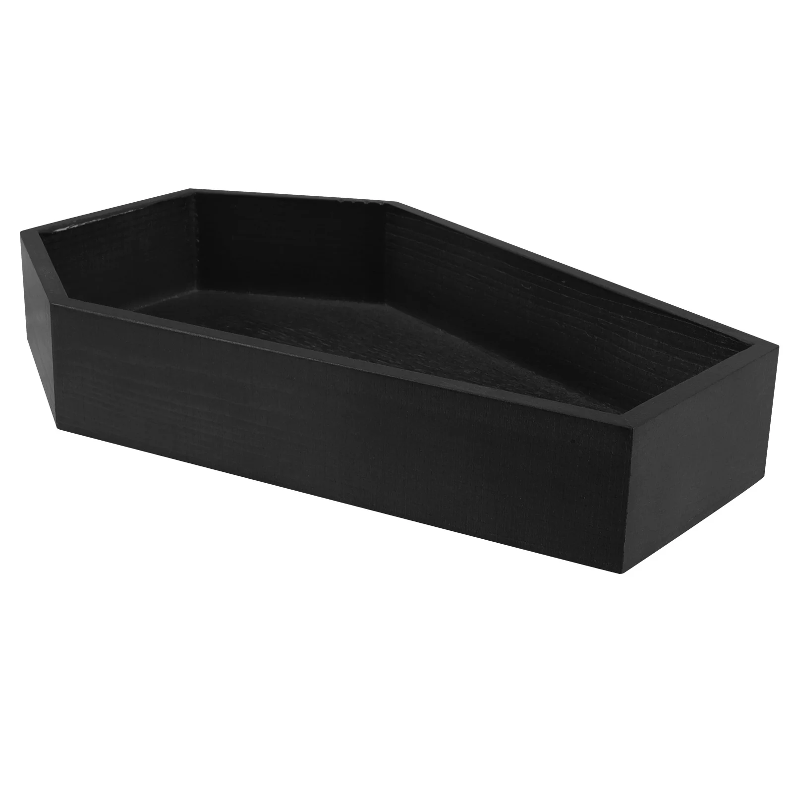 Wooden Coffin Tray 11x7inch Gothic Painted Candy Server Key Coin Holder Halloween Party Serving Tray Decor Halloween Party Decor