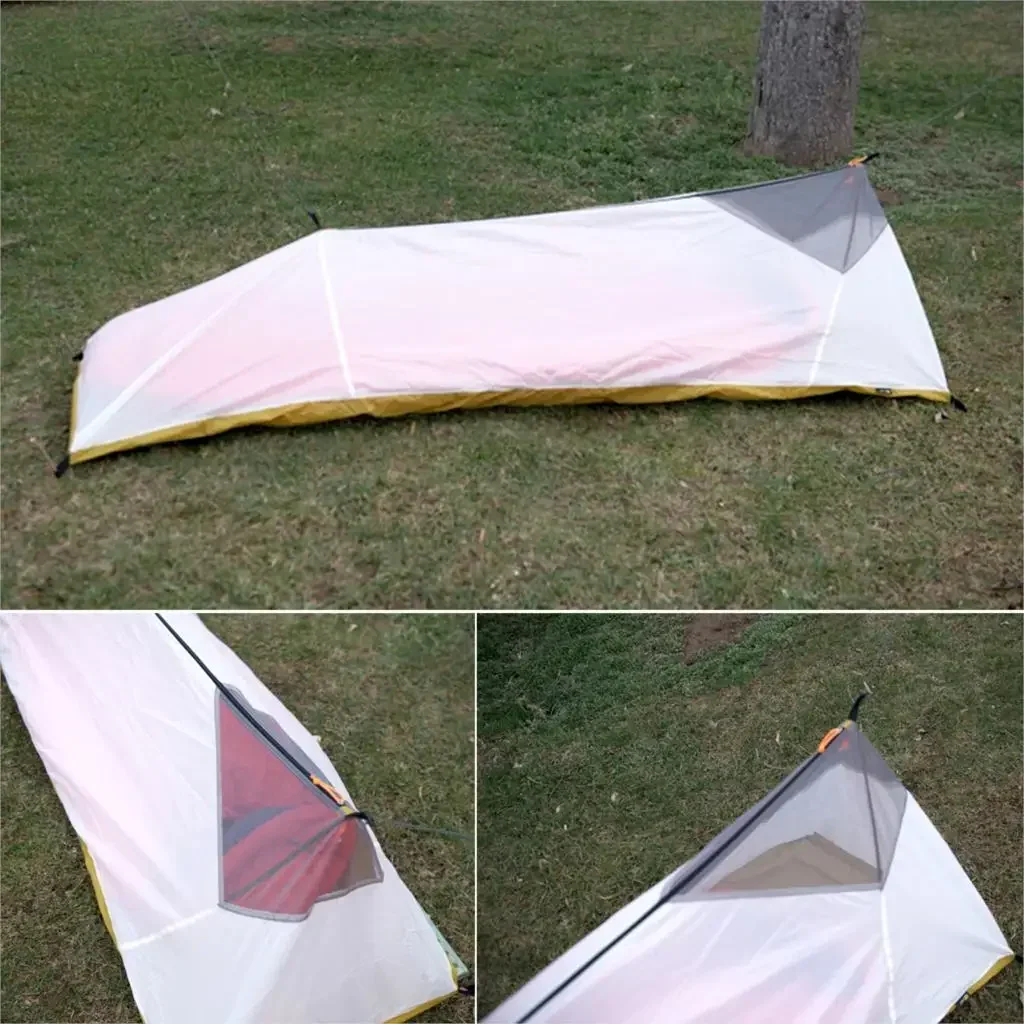 230g/260g Ultralight 1 Person Outdoor Camping Tent Summer Mesh Tent 40D 210T Nylon Body Inner Tent Vent Mosquito Net 3-4 Seasons