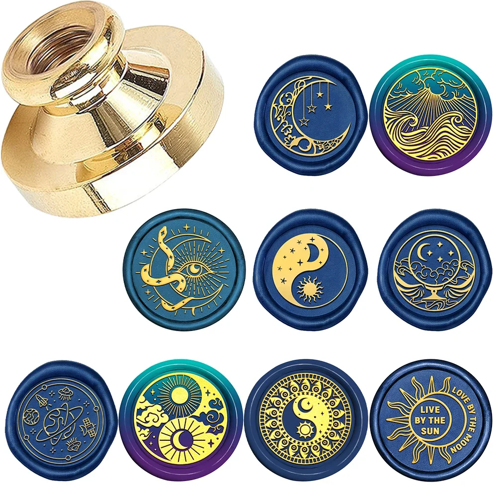 25 مللي متر جولة للإزالة ختم من الشمع ختم رئيس القيل والقال القمر كوكب نمط لتزيين أجهزة الكمبيوتر المحمولة بطاقات بريدية وبطاقات المعايدة #1