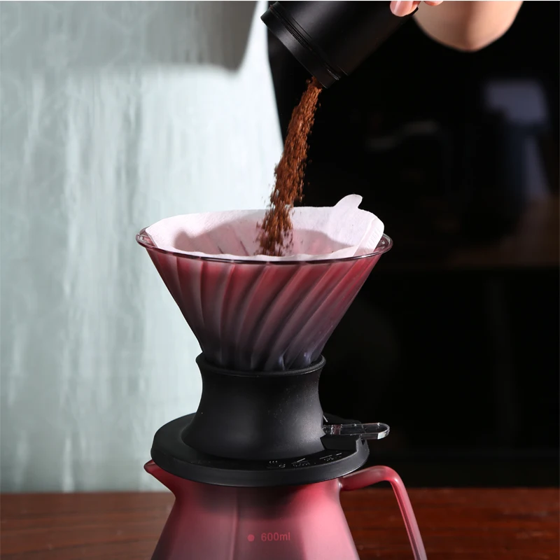 Immersion Dripper Switch Glass Pour Over Coffee Maker V Shape Drip Coffee Dripper and Filters V02 Coffee Set