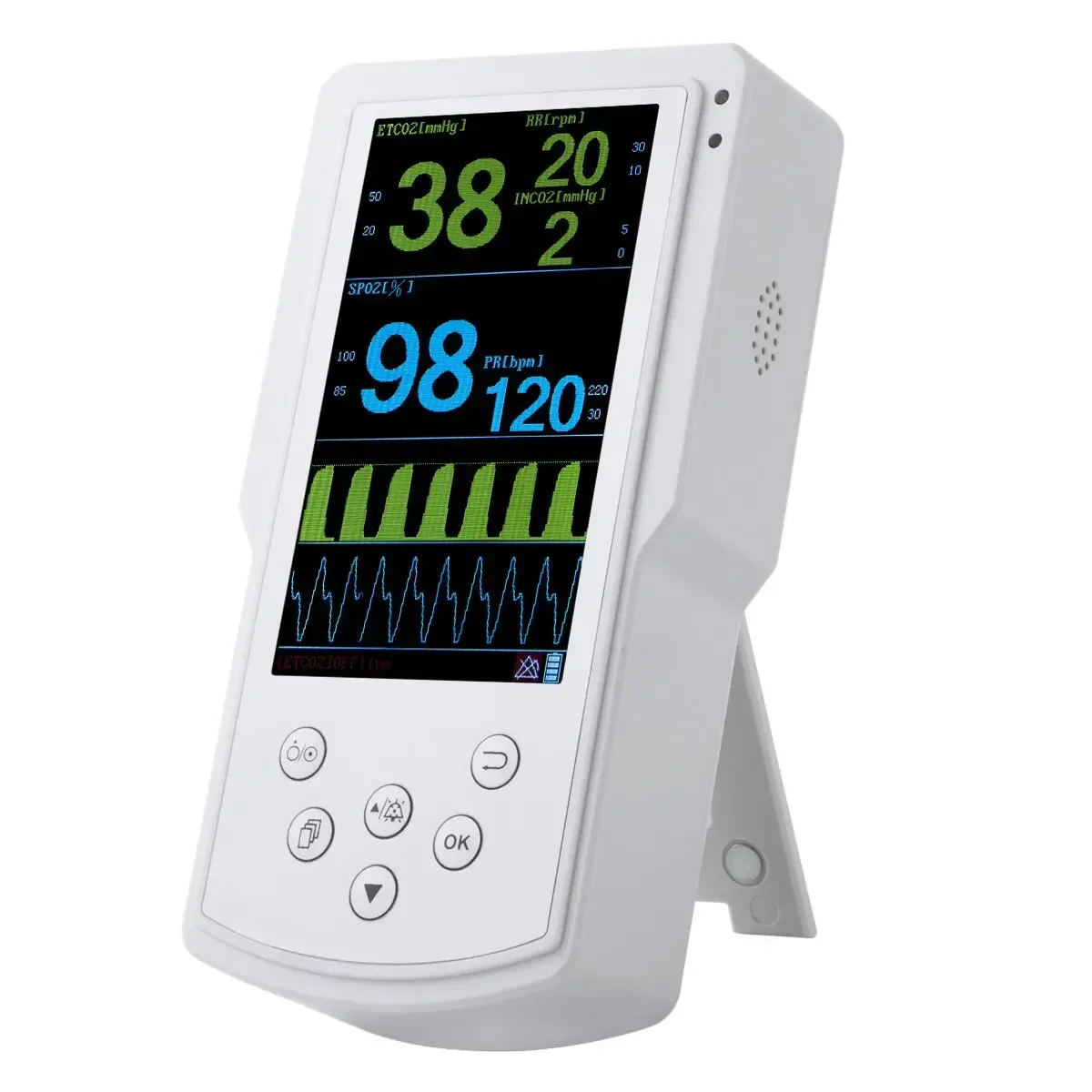 

Handheld Pulse ETCO2 &SPO2 Veterinary Vi,tal Si,gns Mon,itor end tidal co2 SPO2 veterinary capnography