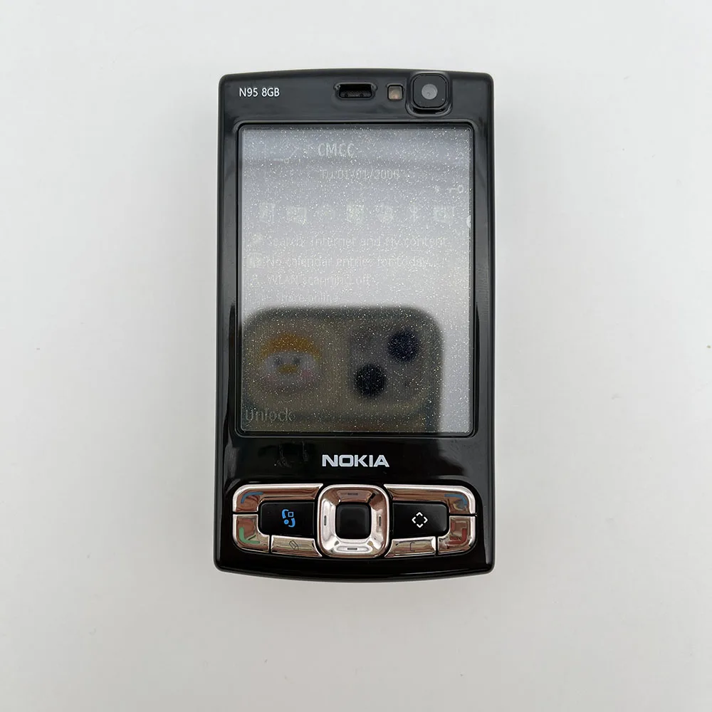 هاتف Nokia N95 الأصلي بسعة 8 جيجابايت مصنوع في فنلندا يدعم اللغة الإنجليزية وحالة جيدة