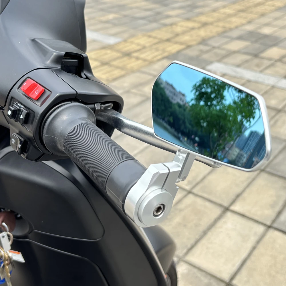 CNC Rearview Mirrors Blue Glass Scooter Bar End Handlebar Mirror Rear View Mirror For Vespa Sprint Primavera 150 GTV300 GTS 300 5