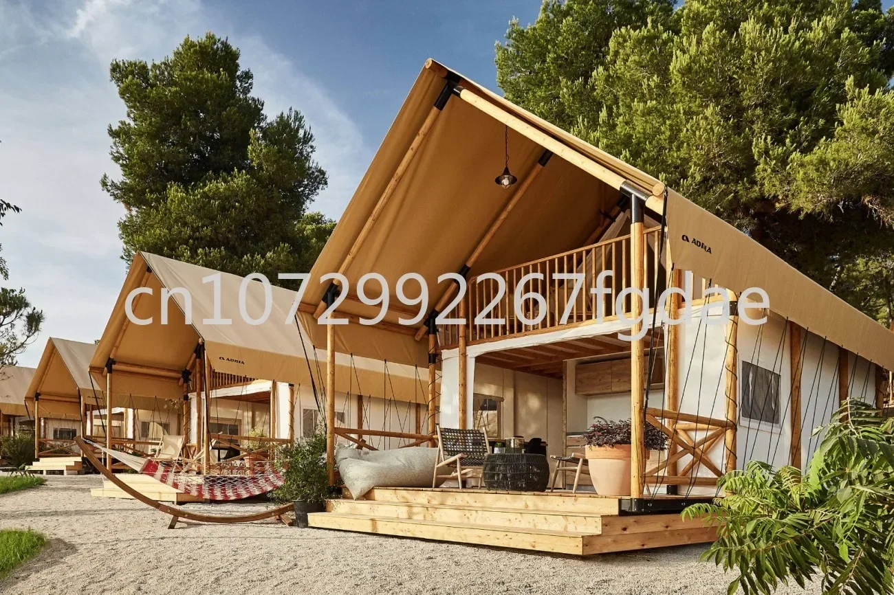 Outdoor Camping Villa Steel Suspended Cabin Safari Luxury Hotel Charming Tent with Air Conditioning