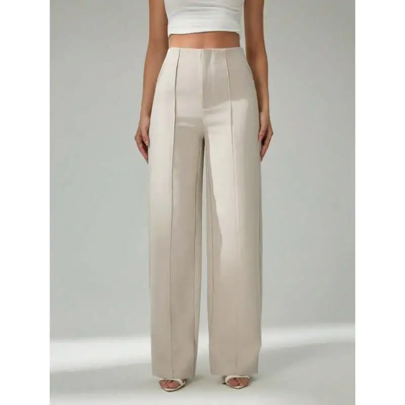 

New Arrival Light Beige Women's Commuter Pants Ele Lightweight Ciwalk Vintage Sle Nine-Piece Pants Trilogy Fiber