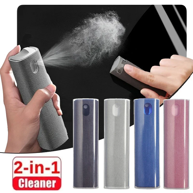 2 in1 Microfiber Screen Cleaner Spray Bottle Mobile Phone Tablet Computer Microfiber Cloth Cleaning Wipes For Apple Watch IPhone