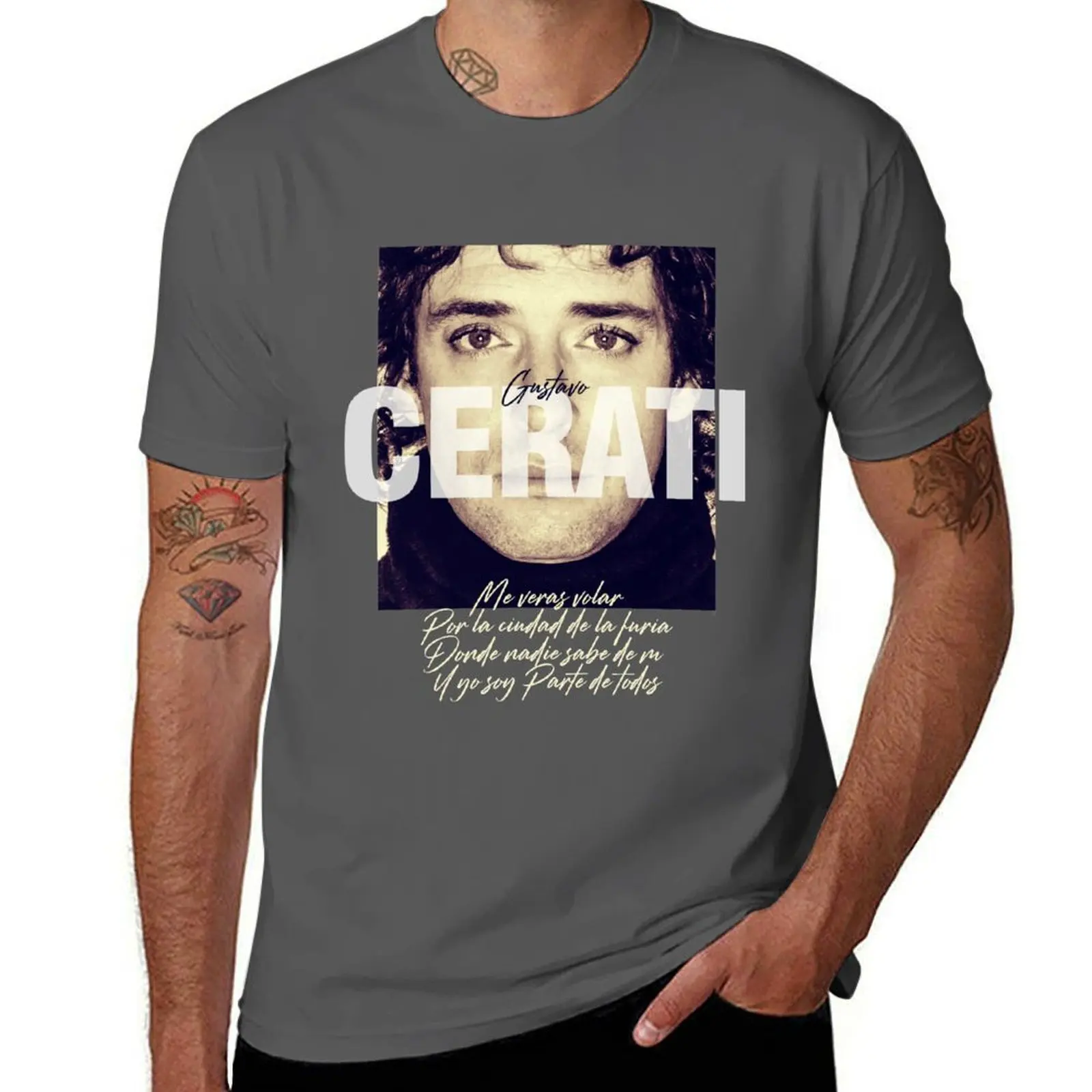

Gustavo Cerati Me veras Caer T-Shirt man t shirts for men funny t shirts man T-Shirt