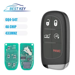 La mejor llave de Control remoto para coche, tarjeta inteligente automática para Chrysler, Jeep, Cherokee, Dodge, RAM, Durango, FCC, GQ4-54T, 434Mhz, 4A, PCF7953M