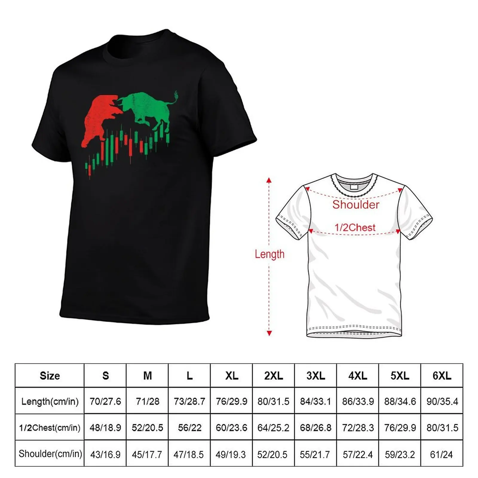 Day Trader Bull Bear Stock Investor Investing Trading Cryptocurrency Forex T-Shirt Plus Size Simple Casual Top