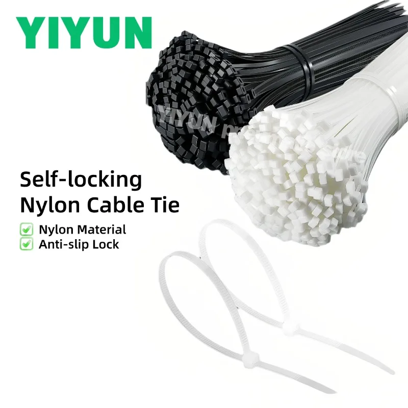 200-800pcs Self-locking Plastic Nylon Cable Tie Zip Ties for Wire Management 3x100mm 3x150mm 3x200mm 4x300mm 5x300mm 8x500mm