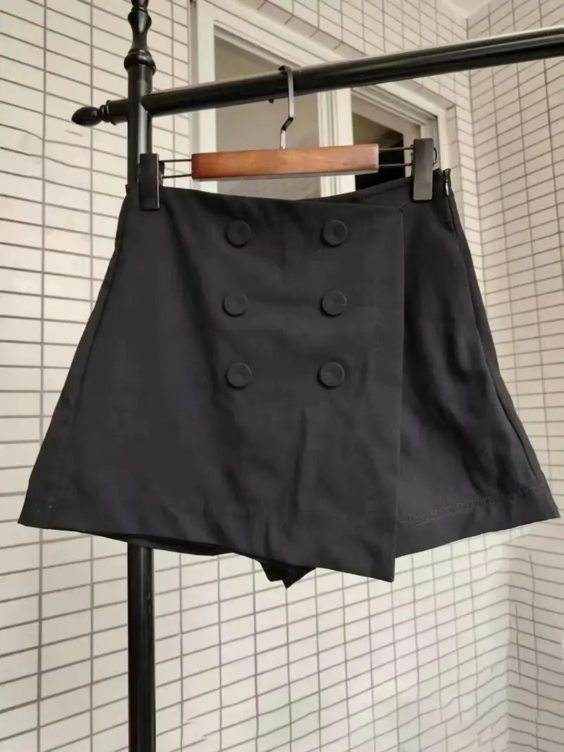 

Black Mini Skirt Shorts for Women 2025 Fashion Asymmetric Skort High Waist Summer Casual Short Skirts for Women