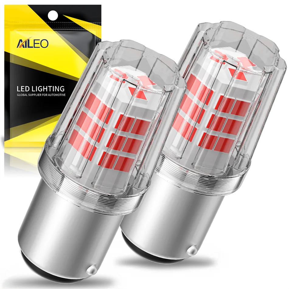 AILEO 2pcs Red Lights 1157 P21/5W LED BAY15D Stop Brake Canbus LED For VW Passat B5 B6 Golf Reverse Backup Daytime Running DRL