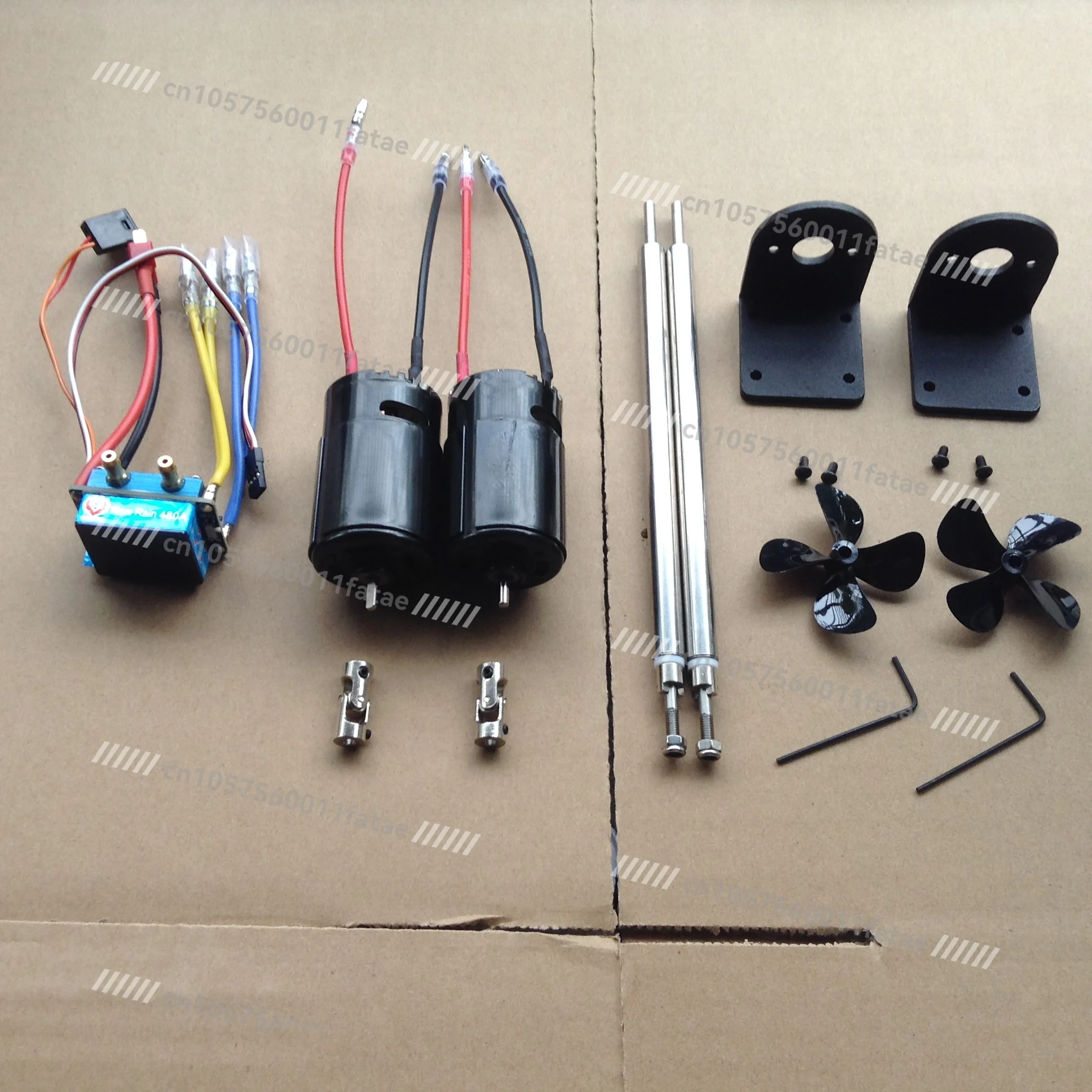 Boat 550 Motor Dual Power Set 480A Brushed Water-cooled Two-way ESC Remote Control Boat, 2s Battery Available