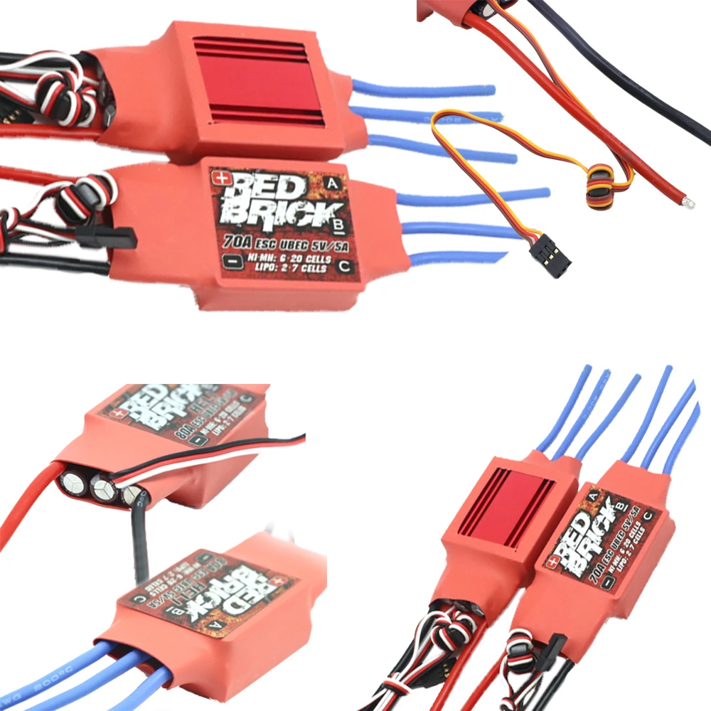 Z czerwonej cegły elektroniczny regulator prędkości 200A125A 100A 80A 70A 50A bezszczotkowy ESC 5V/5A 5V/3A BEC dla model statku części