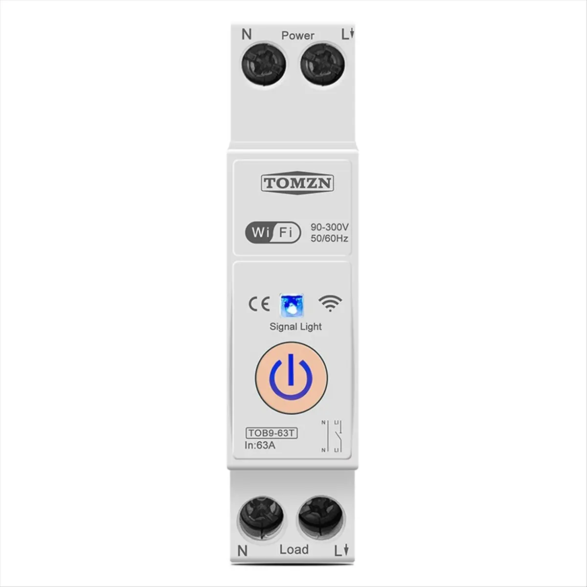 A73P  63A 1P+N WIFI Smart Switch Energy Meter Timer Relay MCB TUYA Voltage Current Protection,TOB9-63T No Metering