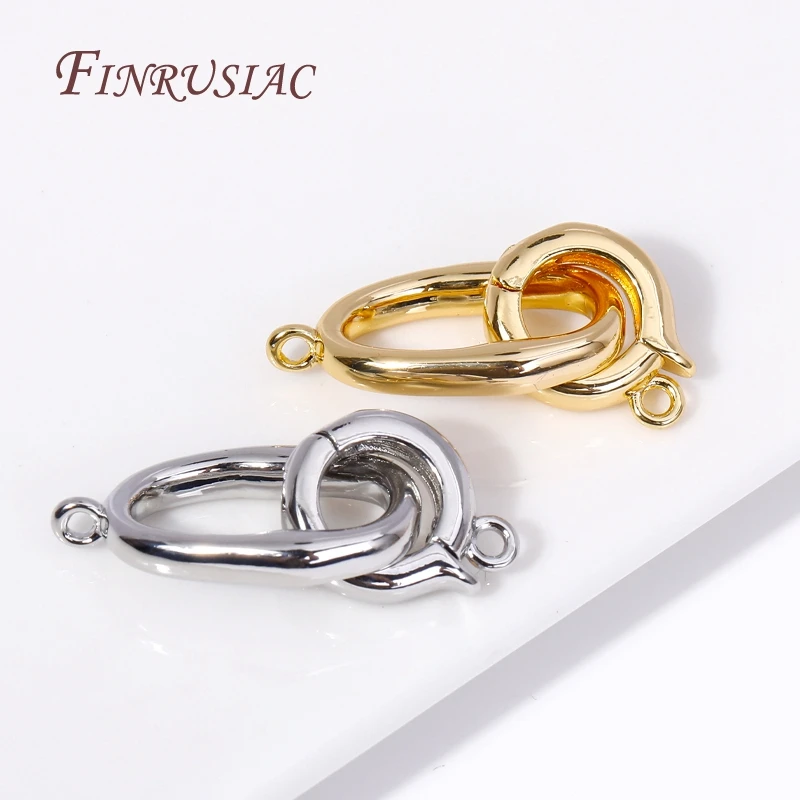 18K Gold Plated Brass Round Connector Clasps For Necklaces Bracelet Jewelry Making Supplies DIY Findings Accessories