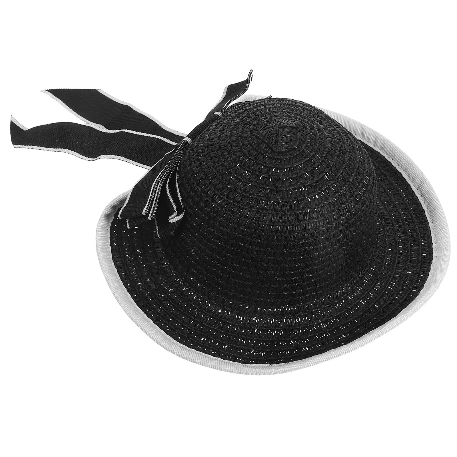 

Miniature Straw Hats For Western Cowgirl Hat Craft Accessory Tiny Woven Caps Party Wedding Diy Photo Prop Black