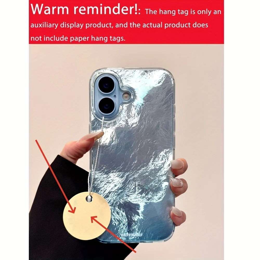 Luxury Gradient Baby Blue Laser Glacial Pattern Case For iPhone 17 Pro Max 17 Pro 16 15 14 13 12 Pro Max Plus 11 Stylish Cover - náhled 6