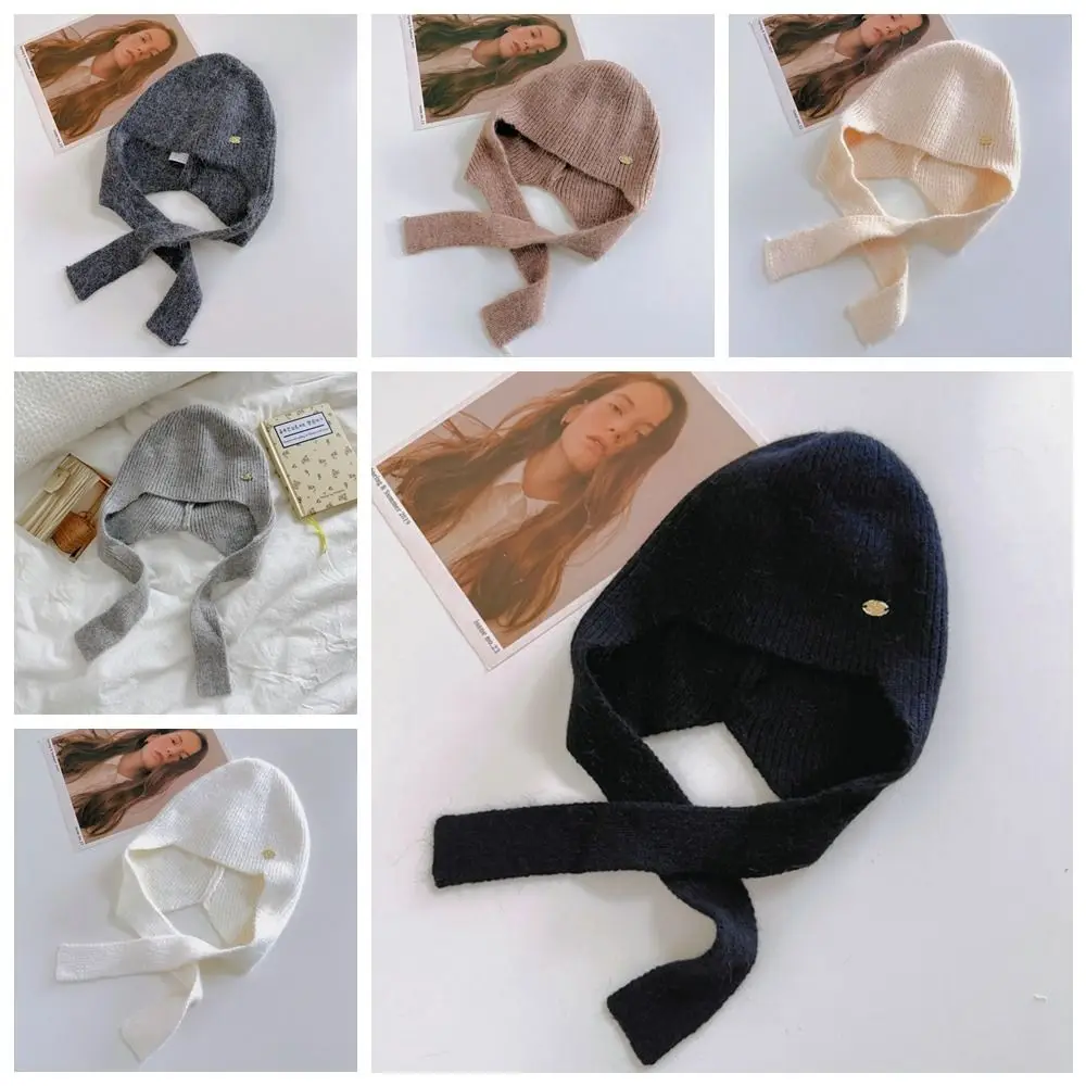الدفء محبوك قبعة Coldproof سدادات حماية الأذن الصوفية الكروشيه بيني قبعة البوليستر الرقبة حامي الفتيات البلوز قبعة الشتاء