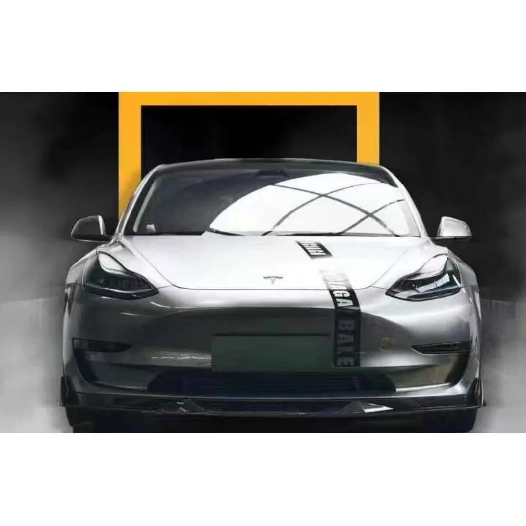 To Turbo Aerokit body kit for  Model 3 with front lip side skirts rear diffuser with lights with carbon look 2017-