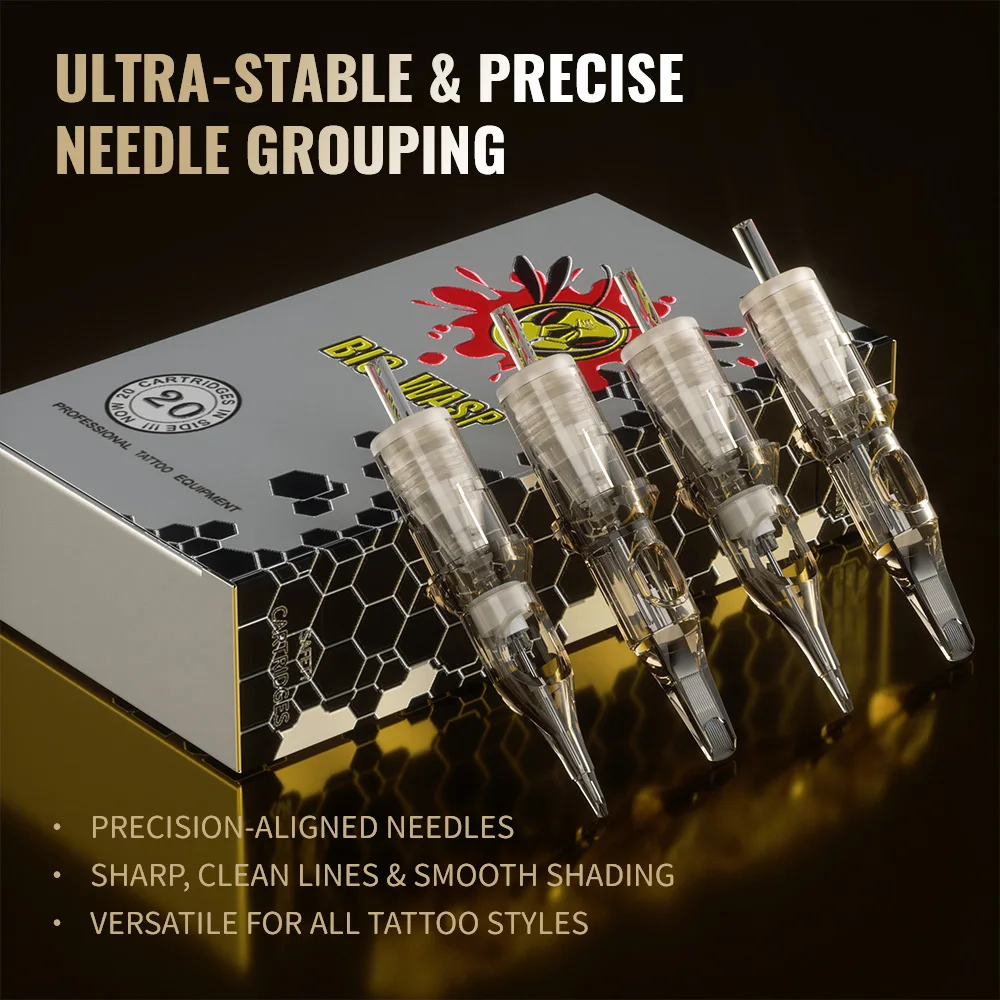

BIGWASP 20Pcs Disposable Tattoo Cartridge Needle Sterilized Professional Needle for Tattoo Machine Pen Gun Body Art Supplies