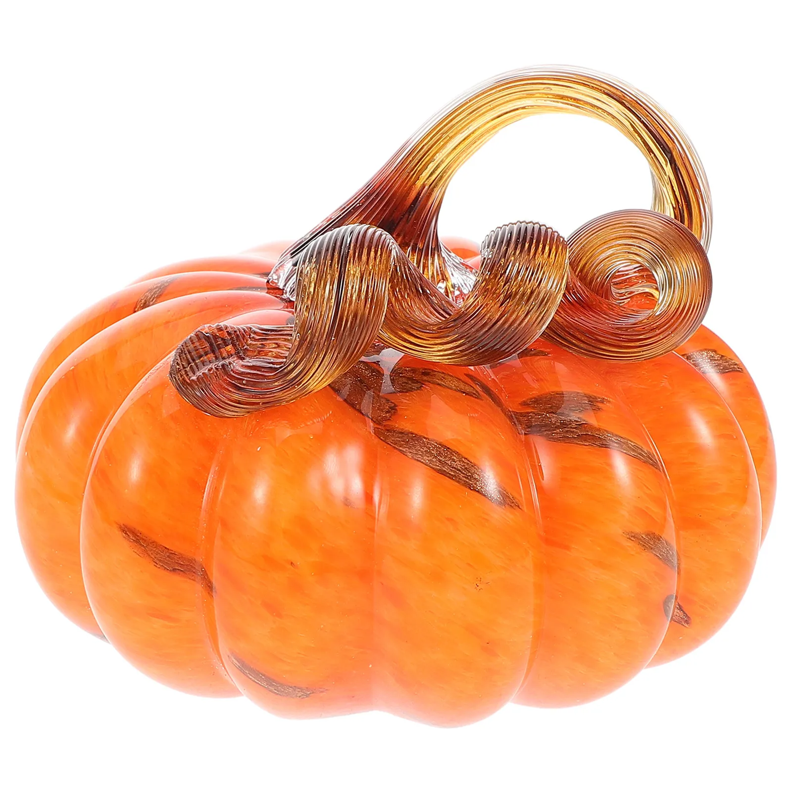 Hand Blown Glass Pumpkin Ornament Stylish Halloween Thanksgiving Rustic Fall Table Centerpiece Decoration Crystal Fall Decor