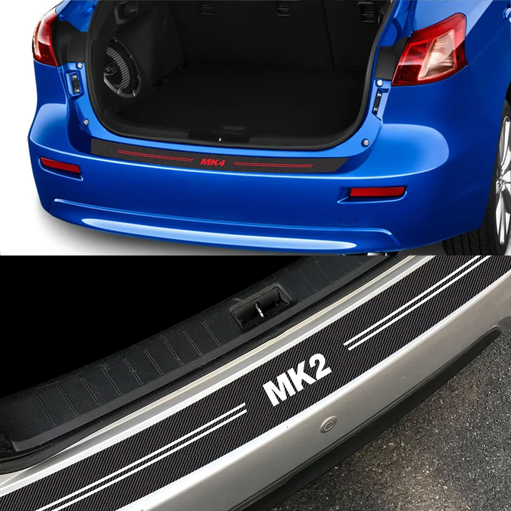 Car Rear Bumper Stickers Auto Tuning Accessories Trunk Protective Carbon Fiber Decal For Ford Focus MK1 MK2 MK3 MK4 2 3 1 4