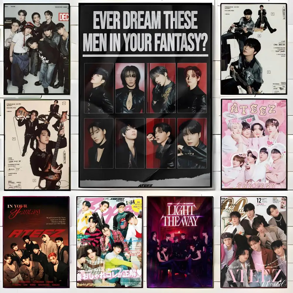 Kpop Group A-ATEEZ Poster Wall Art Print Decorative Mural Home Decor Gift Unframed