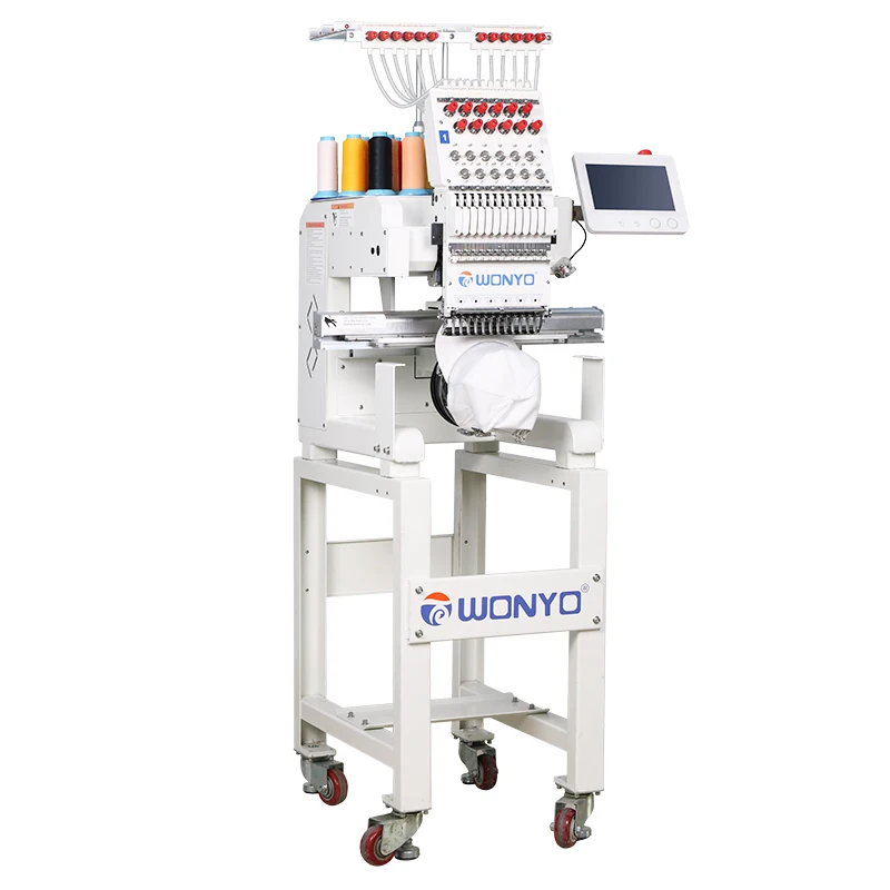 China DDP Shipping 1 Head 15 Needle Computerized Embroidery Machine for Cap Flat and Finished Garment Embroidery
