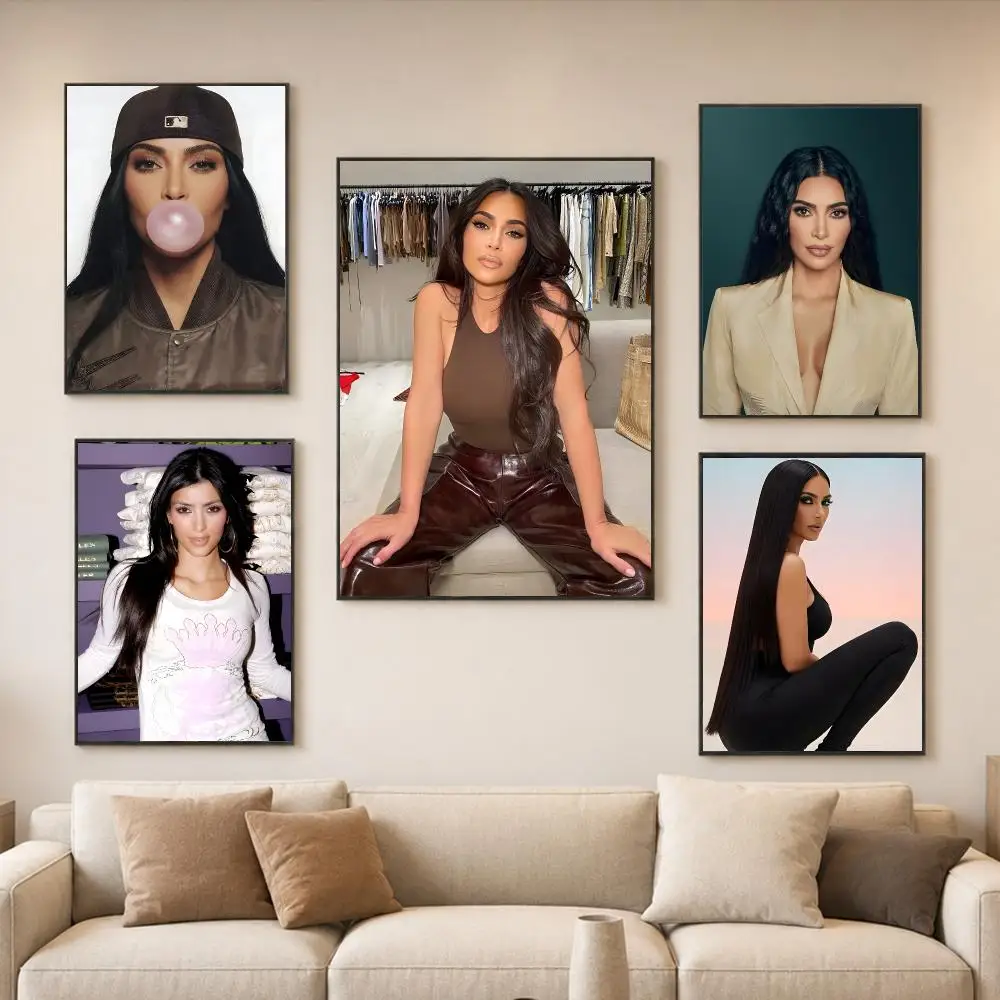 Schauspielerin K-Kim Kardashian Poster Wandkunstdruck Geeignet für Wohnzimmer Schlafzimmer Bar Salon Heimdekoration Geschenk