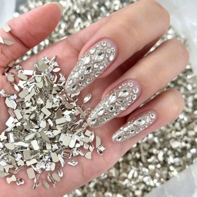 

Irregular flat bottomed diamond shaped flat bottomed diamond nail art decoration nail drill decoration