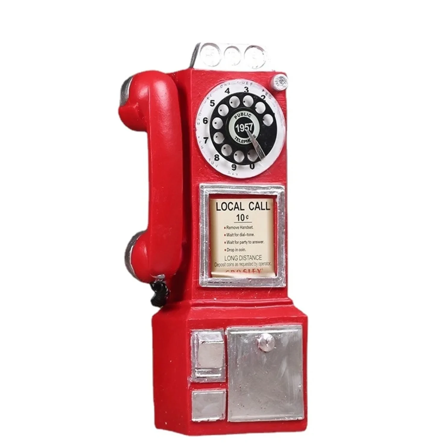 1 Pc Vintage Rotary Antique Wall Telephone Phone Resin Handicraft Model Statue Home Decoration Gifts Decor Modern