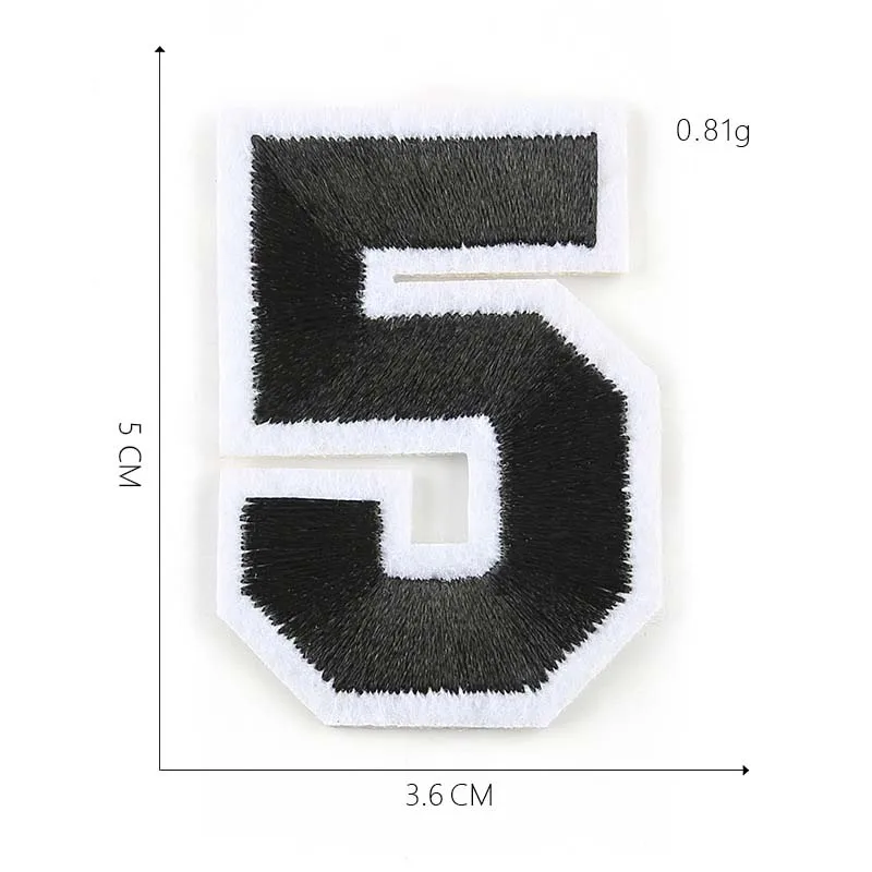 10 Stück/0~9 Nummer Stoff-Applikation Stickerei Aufbügel-Patch – Detail 6