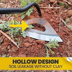 Stainless Steel Hollow Hoe Garden Tool Weeding Rake Planting Vegetables Home Garden Farm Weeding Hollow Hoe Garden Tool