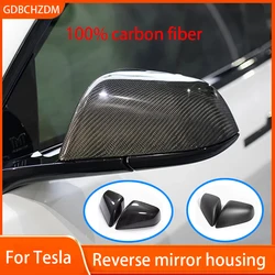 Carbon Fiber Car Paste Side Door Mirror Cover For Tesla Model3/Y/X/S Auto Exterior Accessories Carbon Fiber Sides Rearview Cover