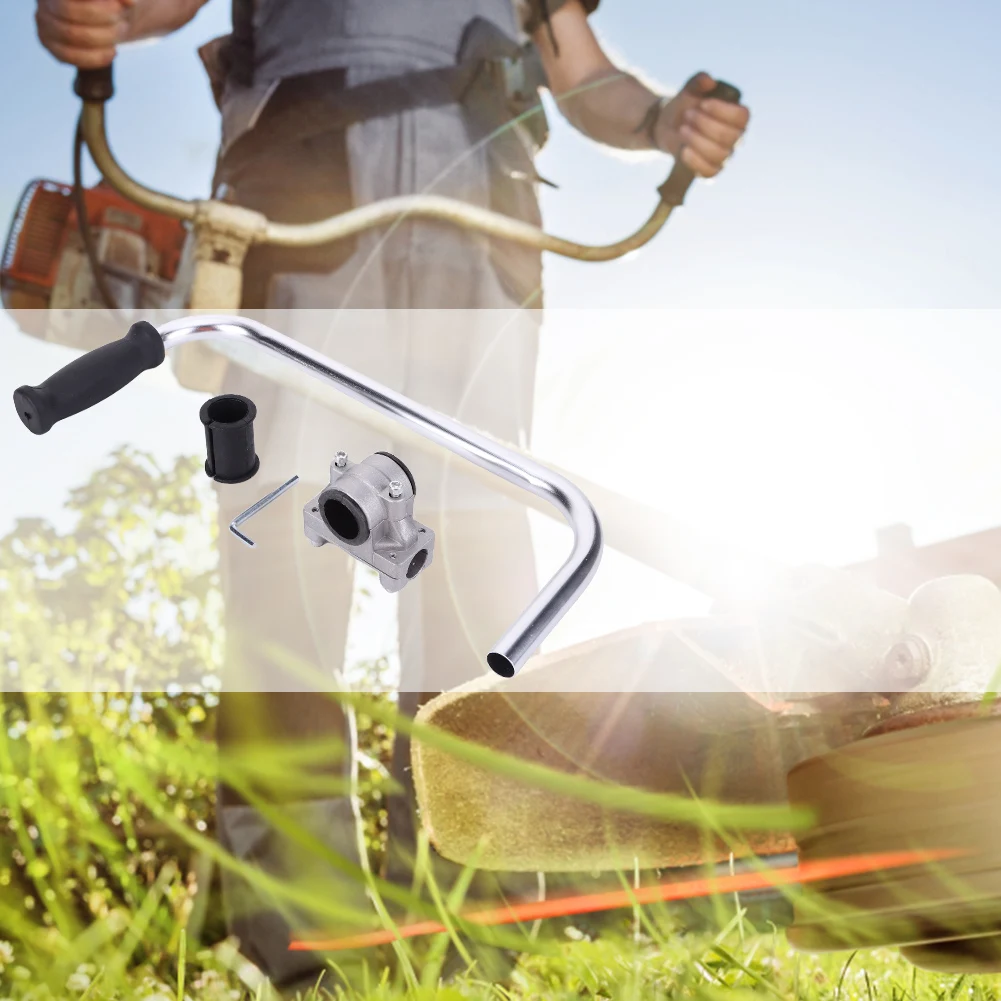 Trimmer Grip Ergonomic Non-slip Trimmer Handlebar Handle Stainless Steel Lawn Mower Auxiliary Handle Garden Power Tool Fitting
